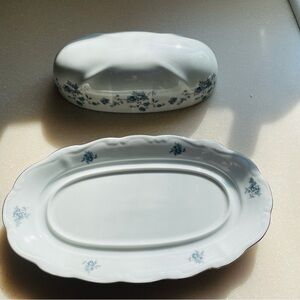 Johann haviland blue Garland butter dish & Lid New Other